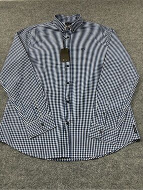 A/X Armani Exchange Blue\White Long Sleeve Button-Up Shirt | L
